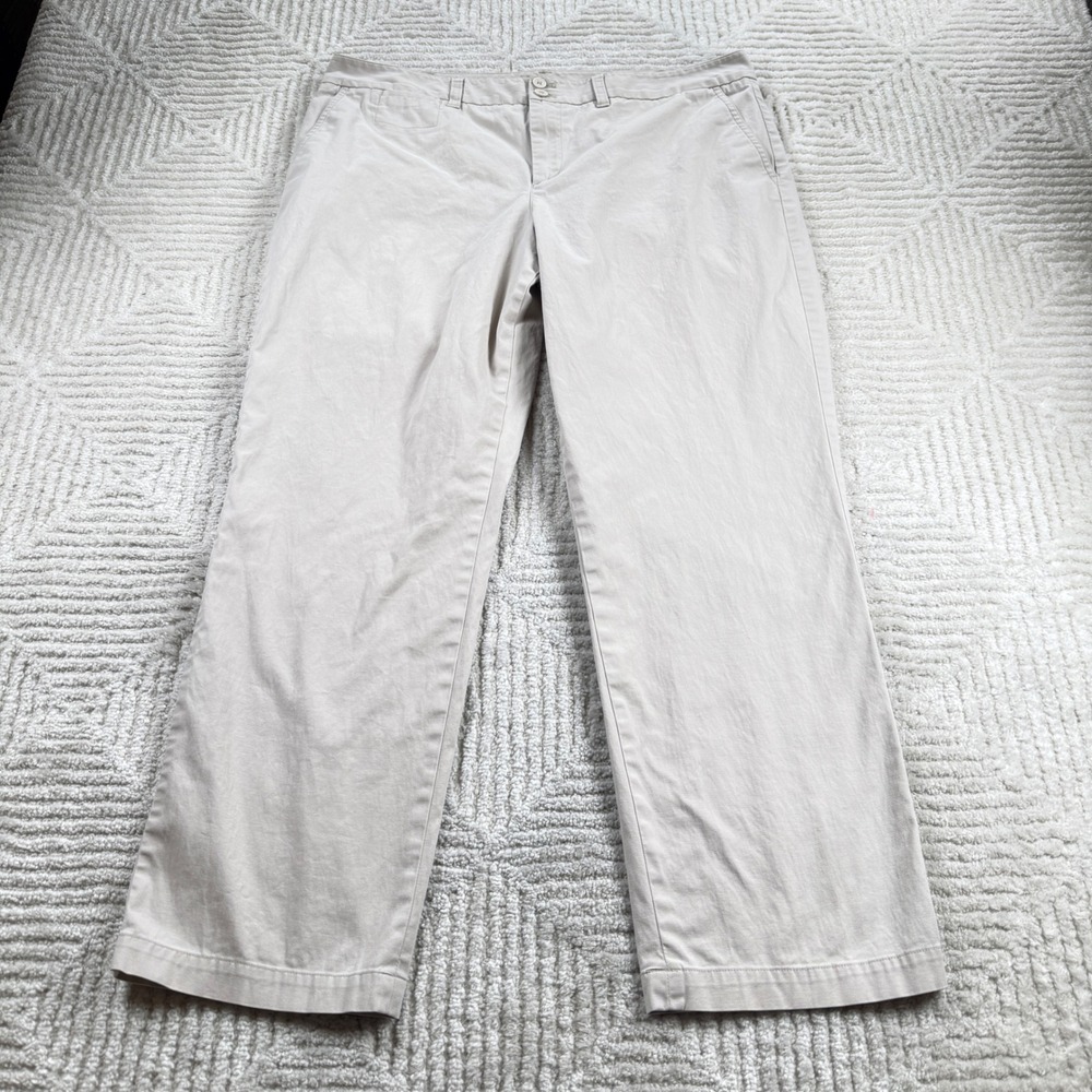 Talbots Heritage Chino Pants Womens 16 Beig Straight Leg Mid Rise Workwear Tan